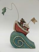 A pottery sculpture 'Salty Sea Dog' impressed JC 2014,