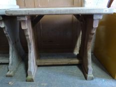 A pine Gothic style table L91 x D62 x H75cm