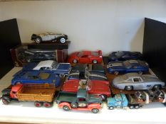 Fourteen Franklin Mint, Road Legends and similar large scale diecast model vehicles,