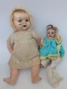 Societe de Fabrication des Bebes et Jouets (SFBJ) bisque headed doll with weighted deep blue eyes,