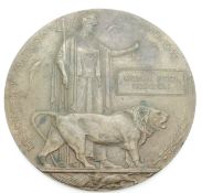 A WWI death plaque named to William Percy Hodgson,