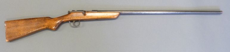 Webley & Scott 9mm bolt action garden gun with ball foresight and named 25 inch barrel,