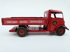 Tri-ang Minic clockwork tinplate British Road Services Delivery Truck with red cab,