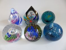 Six Caithness Glass limited edition paperweights Stargazer 607/750, Prelude 379/750,