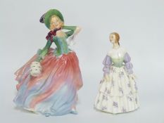 Royal Doulton figurines Autumn Breezes HN 1911 and Dimity HN 2169