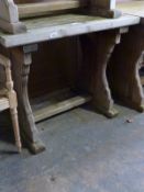 A pine Gothic style table L91 x D62 x H75cm