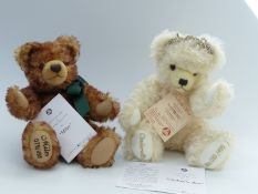 Two Hermann Teddy bears Miles with tipped brown mohair, embroidered pad,