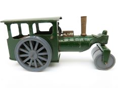 Tri-ang Minic clockwork tinplate Steam Roller with green body,