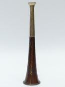 A Kohler & Son copper and white metal hunting horn,