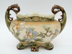 A Vienna Austria twin handled gondola jardiniere,