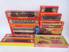 Ten Hornby and Tri-ang Hornby 00 gauge carriages and wagons including a Breakdown Crane Set R739,