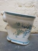 A Victorian transfer printed Tornado water closet / toilet