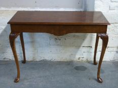 A burr walnut side table with cabriole legs,