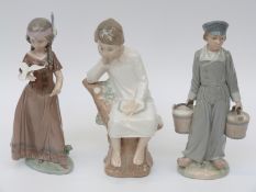 Three Lladro child figures