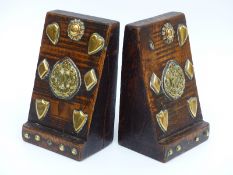 A pair of trench art RAF hardwood bookends