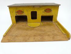 Sixty-three Matchbox diecast model vehicles together with a wooden car garage with Wills Gold Flake