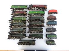 Thirteen Hornby 00 gauge locomotives including Duke of Sutherland, Bideford, Duchess of Gloucester,