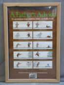 Eley A Father's Advice shooting safety poster with ten humorous cartoons, 73 x 49cm,