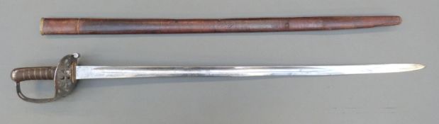 British 1821 pattern Heavy Cavalry dress sword by Wilkinson, numbered 39249, inscribed to blade F.A.