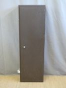 A metal ammunition or gun cabinet for five guns.