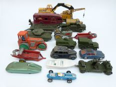 Eighteen Dinky Toys and Dinky Supertoys diecast model vehicles including military,