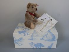 Steiff Teddy Bear of the Year 2013 with grey brown mohair, gold plated pendant,