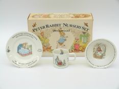 A boxed Wedgwood Peter Rabbit nursery set