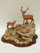 Border Fine Arts limited edition 69/500 tableau of deer on a rocky outcrop 'Monarch of the Glen'
