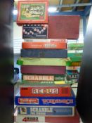 Fourteen various word and letter games including Scrabble, Lexicon, Rebus, Wordsearch,