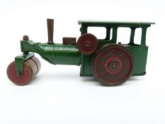 Tri-ang Minic clockwork tinplate Steam Roller with green body,