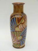 Royal Doulton art pottery vase with slip glaze decoration, initials to base FJ and HG,