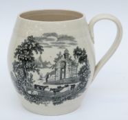 Leeds Pottery 19thC transfer printed tankard