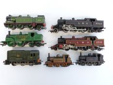 Seven Hornby 00 gauge diesel and tank locomotives including Earlswood, Bodiam, LMS,