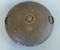 A 19thC copper foot warmer