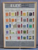 Eley shotgun cartridges advertising/ shop display poster and charts, 710 x 49cm,