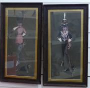 Two military caricature framed pictures by Walsh 1911,