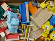 A collection of doll's house furniture