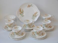 A collection of Shelley Golden Brown teaware