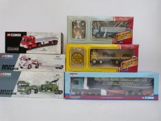 Six Corgi diecast model lorries comprising Road Transport Heritage Partland Blue Circle Cement