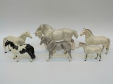 Six various Beswick horses including Connemara,