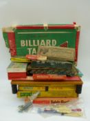 Thirteen sports related games including Chad Valley Billiards / Snooker,