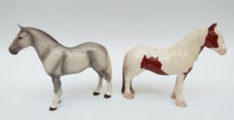 Two Beswick horses, one grey,