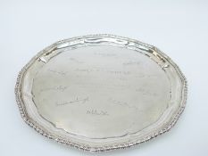 Indian white metal salver engraved to Major B A E Maude, Royal Engineers,