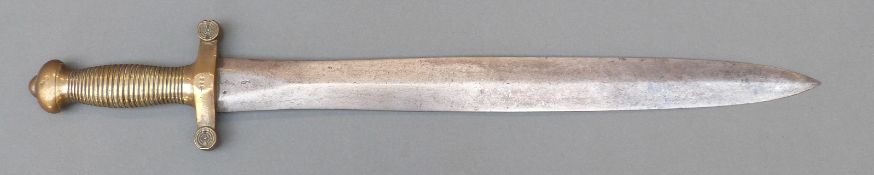 French 1831 pattern Gladius short sword with brass hilt, stamped 1432,