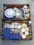 A quantity of ceramics to include blue & white, commemorative and crested ware,