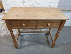 A pine desk with two drawers W93 x D46 x H78cm