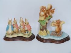 Border Fine Arts Beatrix Potter figures Sailing Home 169/1250 and Four Little Rabbits 439/1250,