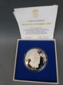 1975 cased Panama 20 Balboas silver coin,