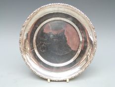 A German white metal shallow dish with impressed 800 Wiskemann-Knech to base