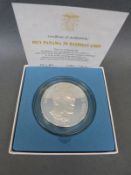 1973 cased Panama 20 Balboas silver coin,